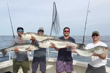 Group photo of the 4 guys, each with their catch