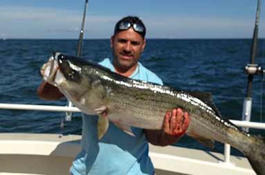 One of the guys holding up the bass he caught