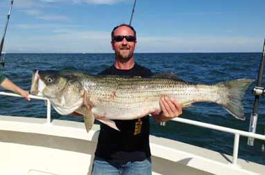 One of the guys holding up the bass he caught